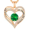 Collana in oro rosa con diamanti verdi