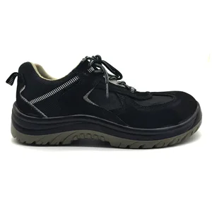 Safety Shoes Low Cut Anti-Smash Anti-Puncture Steel Toe Suede Mesh Upper PU Outsole Wear-Resistant Labor Protection Shoes