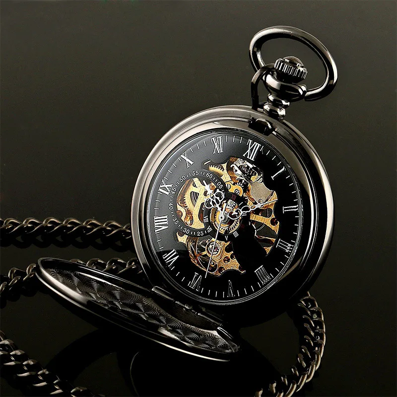 Whodoit Mechanische Taschenuhr - Goldene Retro Uhr Mit Kette