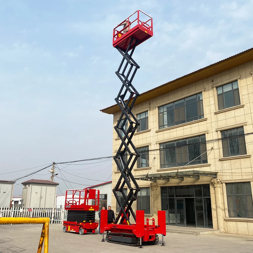2024 New Mini Battery Powered Man Lift Hydraulic Auto Walking Self Propelled Scissor Lift Platform with Good Price