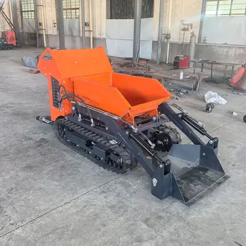 Portable Mini Loader Mobile Concrete Mixer 240L/350L/400L/500L Capacity 11HP Diesel Engine Mini Tracked Concrete Mixing Machine