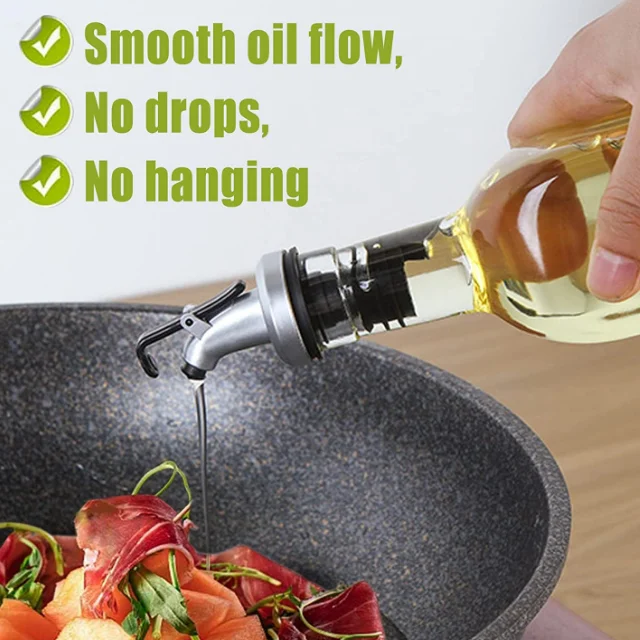 Oil And Vinegar Dispenser Set Lead Free Glass Material Olive Bottles With Oil Pourer Kitchen Oil