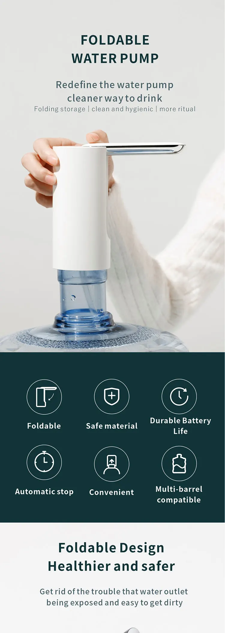 Portable Automatic Electric Rechargeable Mini Pump Drinking Water Dispenser