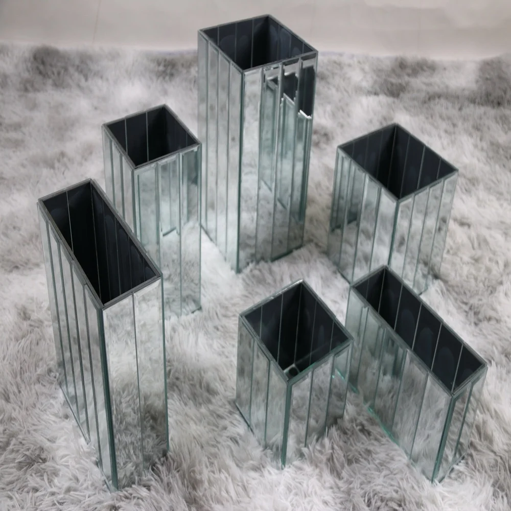 5 дюймовая скошенная зеркальная кубическая коробка мозаичная ваза