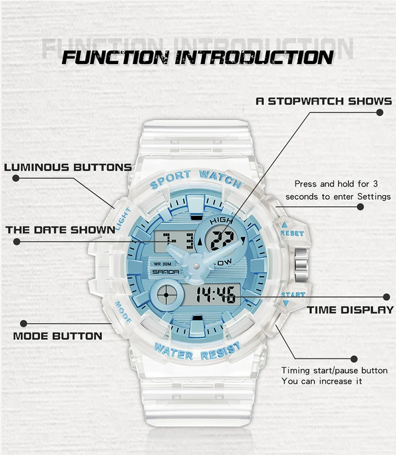 Sanda Trendy Sports Watch