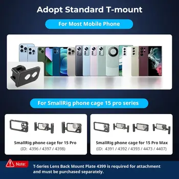 SmallRig 1.55XT Anamorphic Lens for Phone,Cinematic Blue Flare Lens for T-mount Phone Cage, Anamorphic Lens with Lens Clip-3578B product image