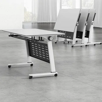 Modern Foldable Training Desk Conference Table Comfortable Chair Mobile Staff Spliceable Training Desk Combination for Offices