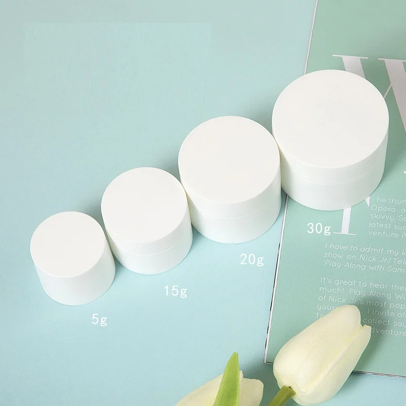 Cosmetic Face Cream Plastic Container 10g 15g 30g 50g 100g Matte Black White Pink Blue Plastic Jar With PP Gasket