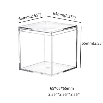OEM Factory Rose Square For Acrylic Candy Box Custom Clear Plexiglass 65mm  2.55 inches plastic Candy Box