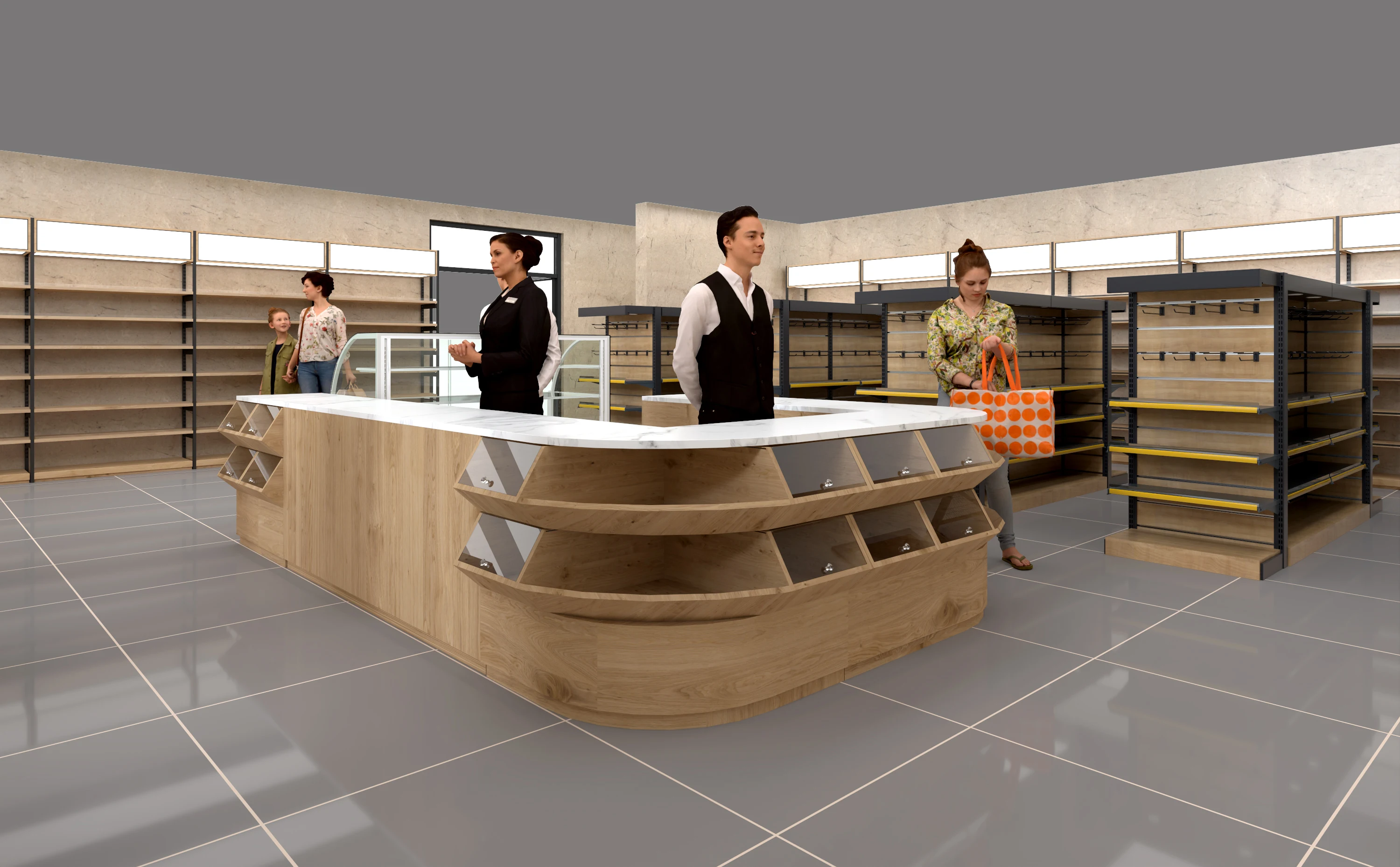 Commercial Metal Checkout Counter Bill Desk Supermarket Checkout Cash ...