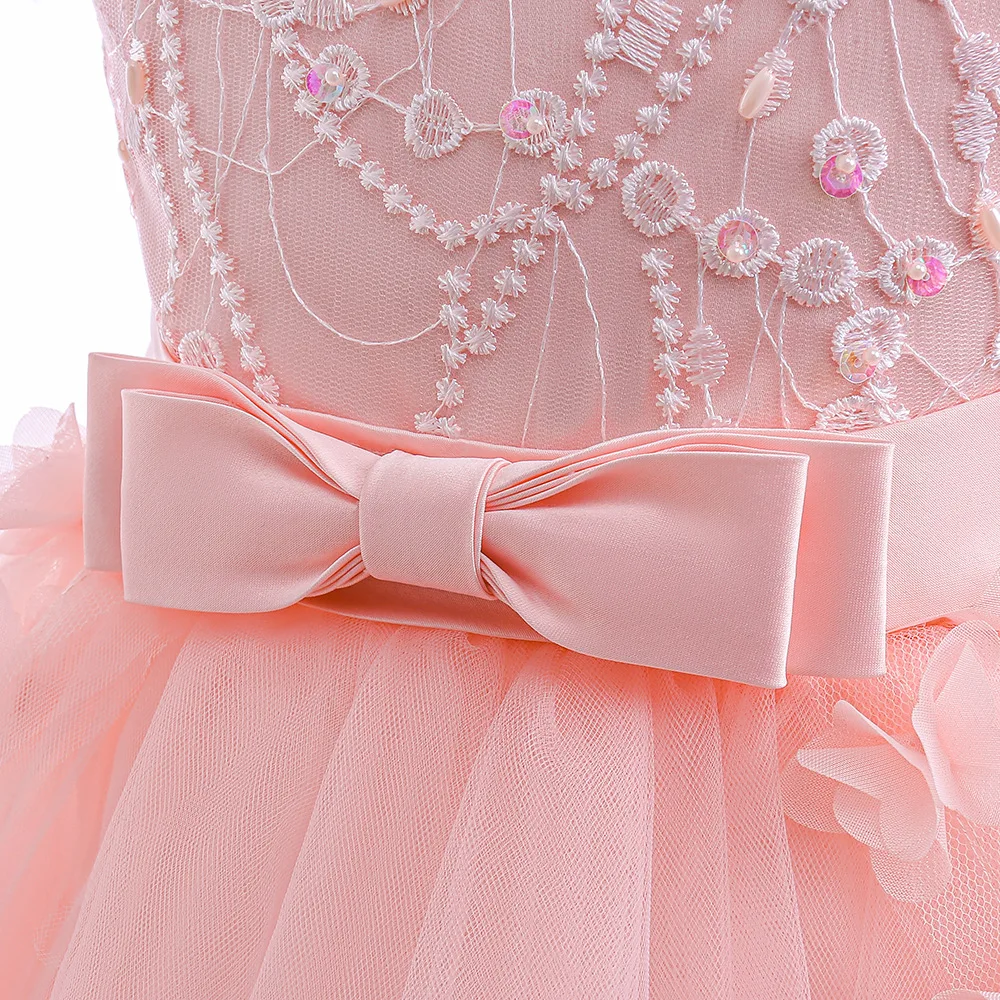 High Quality Kids Graduation Dresses Sleeveless O-Neck Collar White Flower Kids Graduation Dresses Zipper Closed Girl Dress High Quality Kids Graduation Dresses Sleeveless O-Neck Collar White Flower Kids Graduation Dresses Zipper Closed Girl Dress