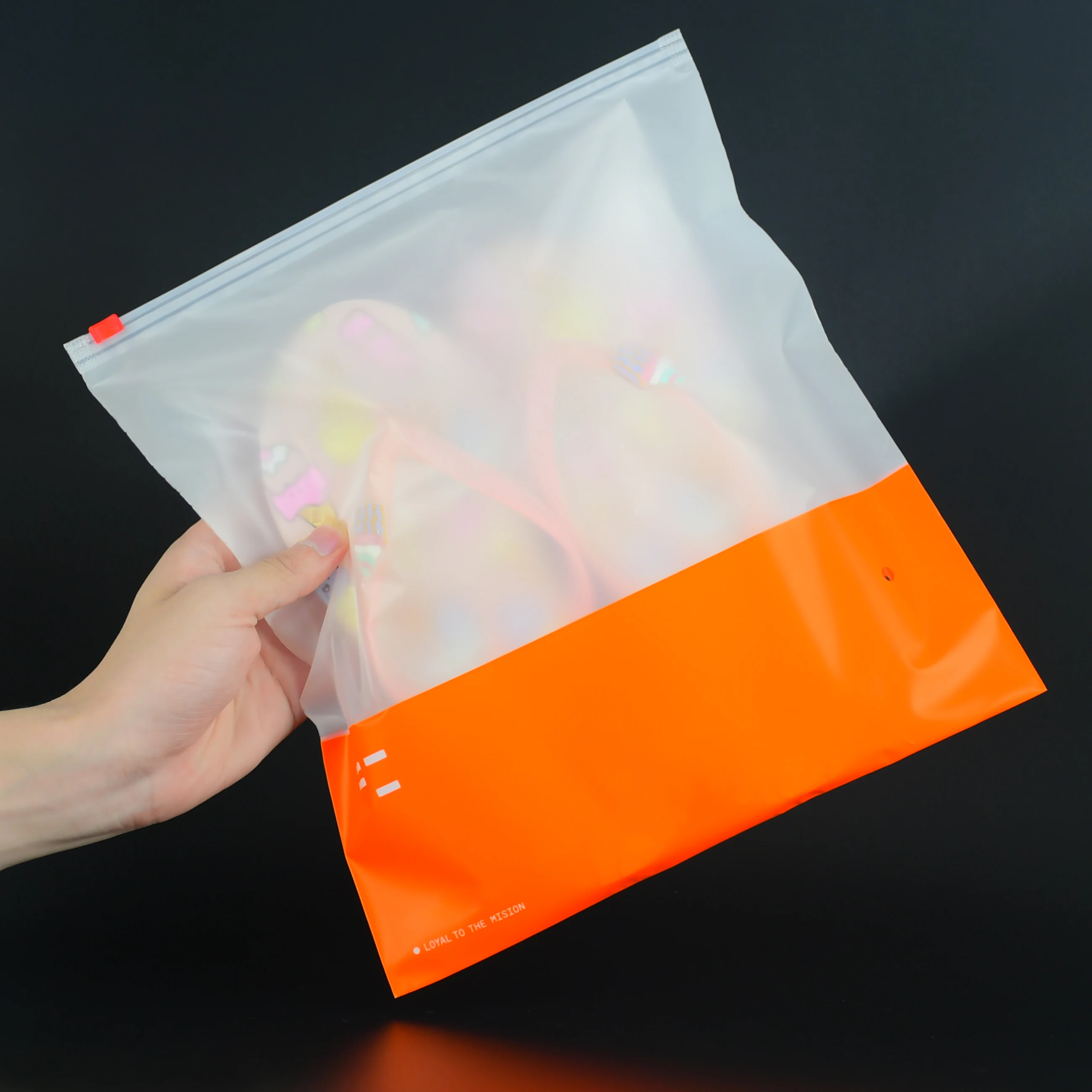 Custom Slider Ziplock Bags Frosted Zipper Bag Plastic Bag with Logo Package PE Biodegradable Socks Packaging Gravure Printing details