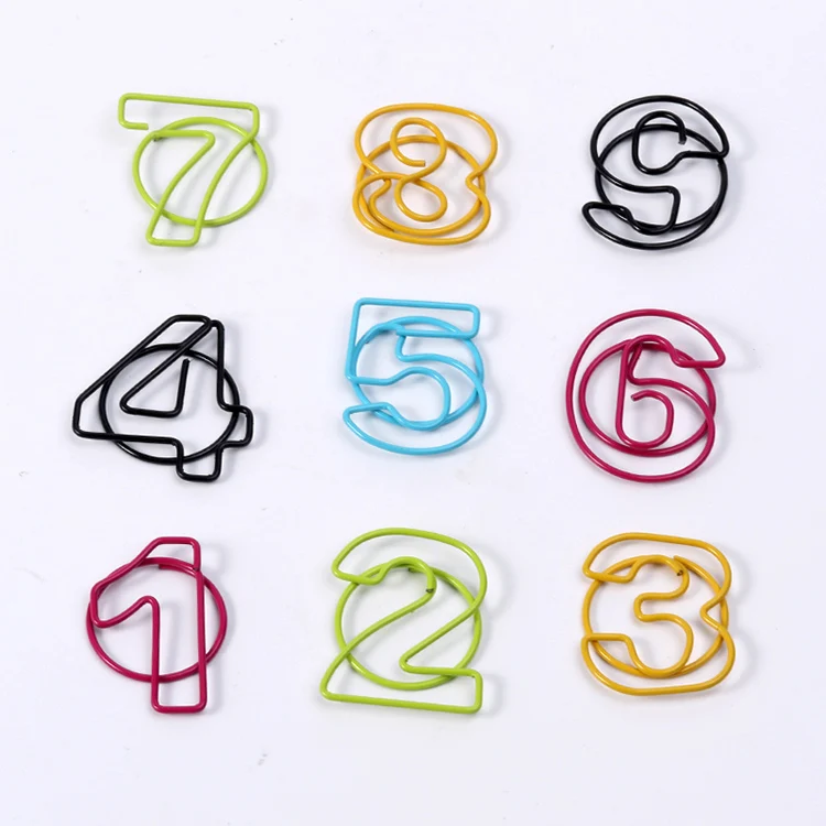 Colorful Number Shapes Clip Cheap Stationery Yes Shape Paper Clips