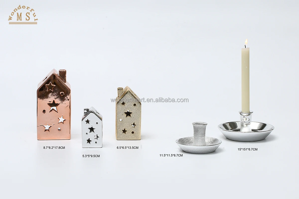 Factory price ceramic candle holder porcelain candlesticks unique candle holder candle container for home decoration gift