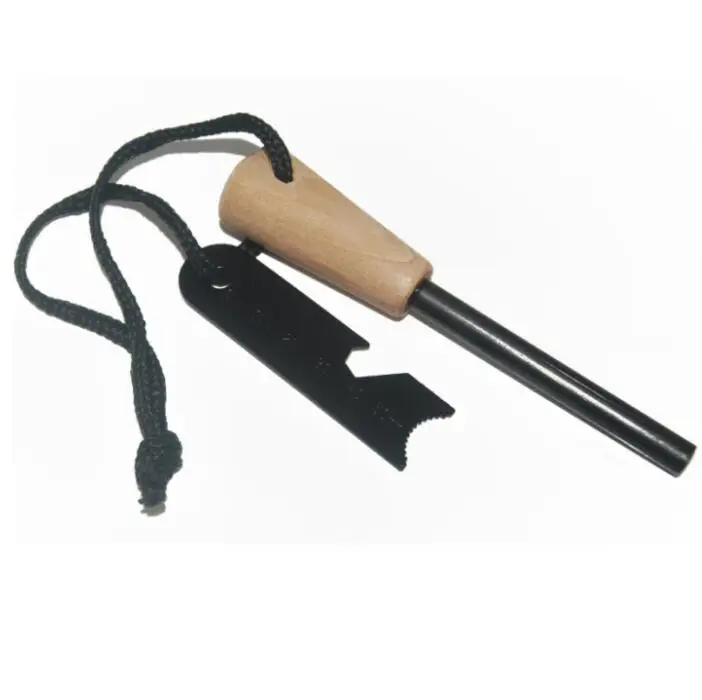 Thick Bushcraft Fire Steel With Handcrafted Wood Handle,12,000-20,000  Strikes Traditional Survival Ferro Rod With Lanyard - Buy Survival Ferro Rod,Woodenl  Fire Starter,Bushcraft Fire Steel Product on Alibaba.com