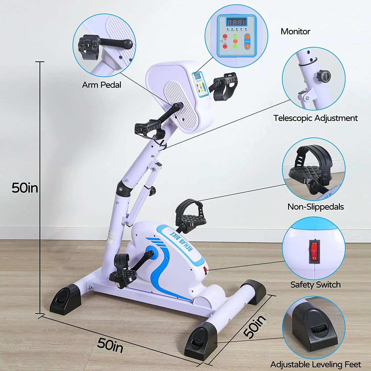 Physical Therapy Motorized Pedal Exerciser for Rehabilitation