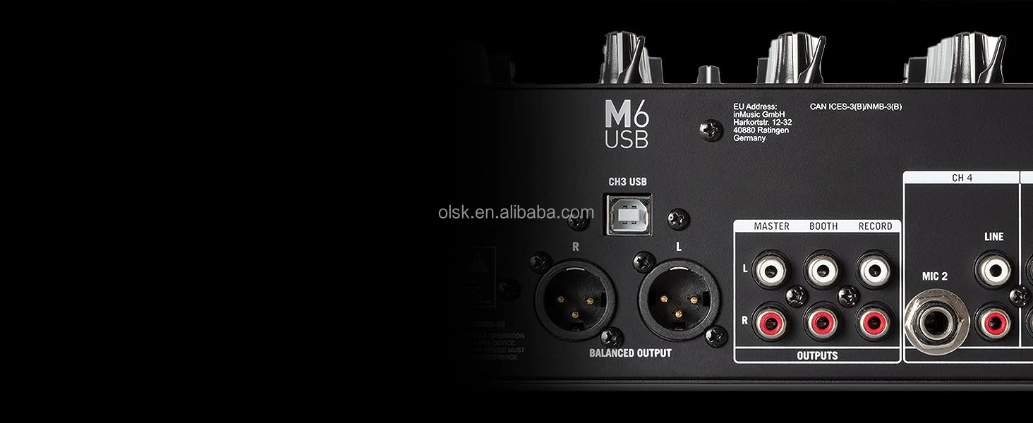 Clavax CLMC-M6USB DJ Mixer - 4 Channels with BT USB EQ