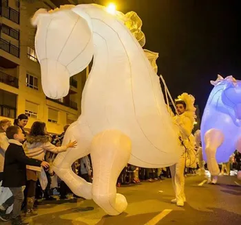 Customized Hot Selling Colorful Inflatable Led Horse Costume For Carnival  Parade