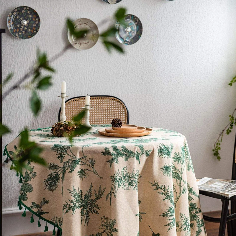 Скатерть в марокканском стиле с отделкой кисточками Вязаная скатерть