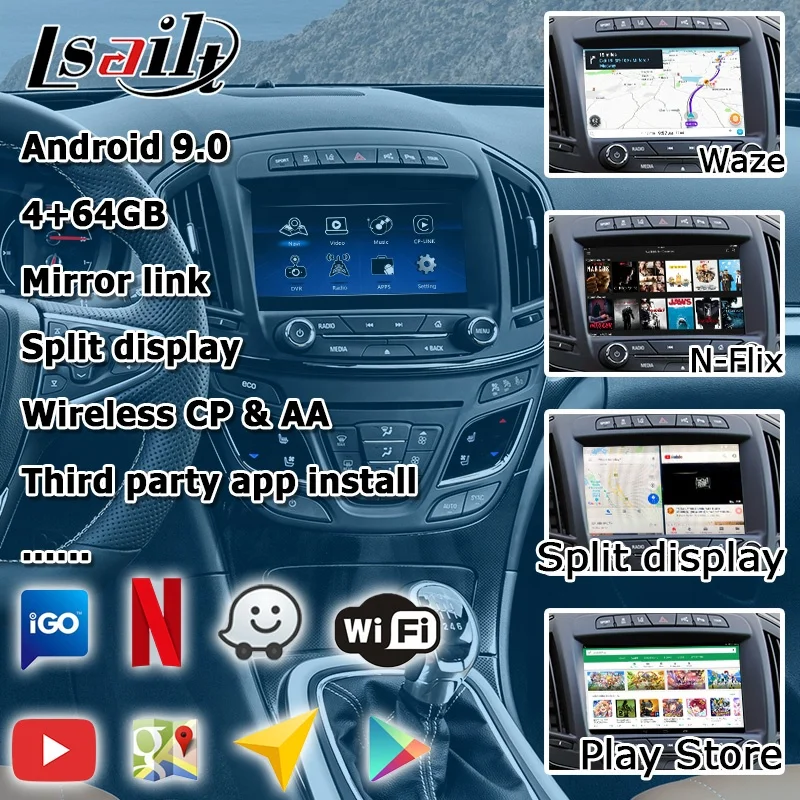 Android / Wireless CP AA Video Interface for OPEL Insignia 2013-2017 with Gps Navigation Intellilink by Lsailt