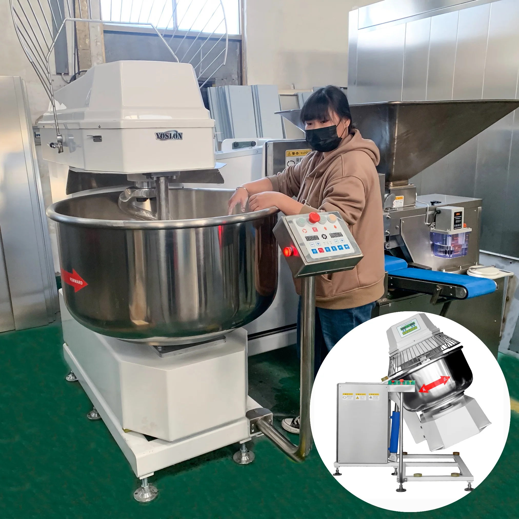 For Industrial, bakery and restaurant Stainless Steel Commercial Dough Mixer,  Capacity: 6-50Kg