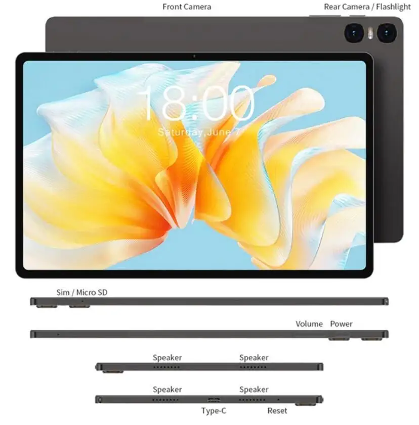 Teclast T40 Air 10.4'' Tablet - Android 13, 8GB RAM, 256GB Storage
