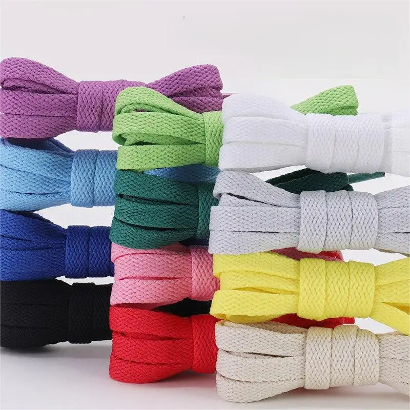 Wholesale Colorful Single Layer Flat Shoe Laces - 100% Polyester