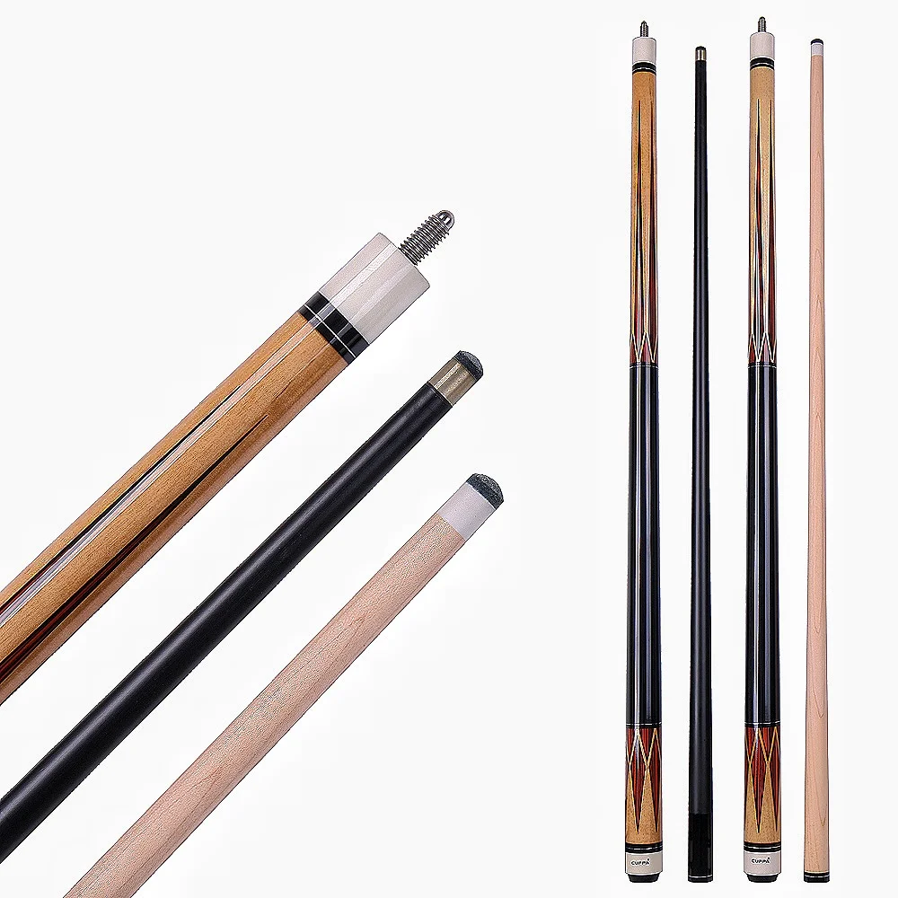 CUPPA X6 Pool Cue - Customized 1/2 Split Maple Shaft