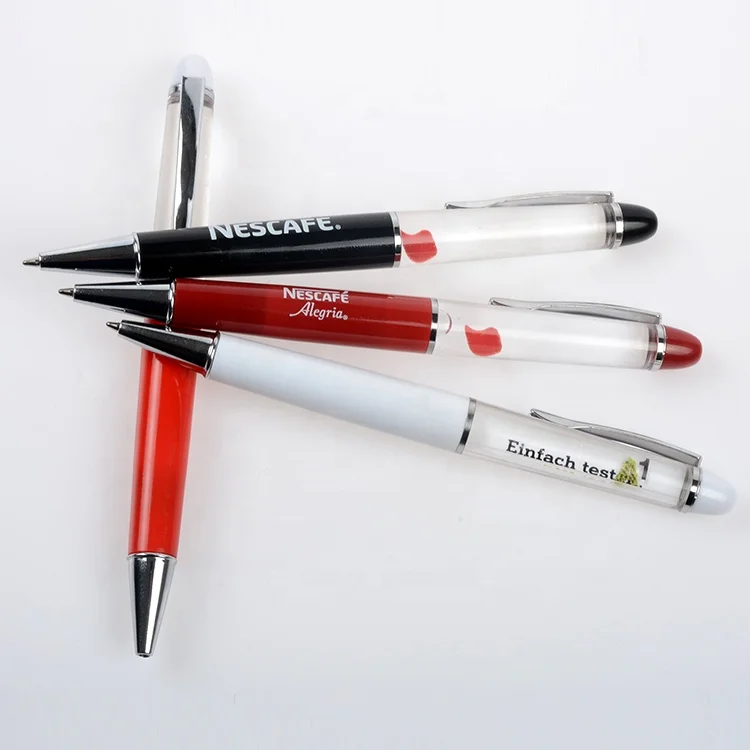 Promotion Advertising Gift Custom Logo Liquid Ball Pen 3D Floating Action Ink Pen with Magnetic Sports Body 1.0mm Writing Width