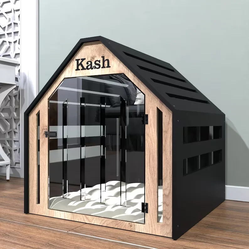 Modern Dog Crate Wood Dog House Pet Furniture Modern Cute Pet Kennel