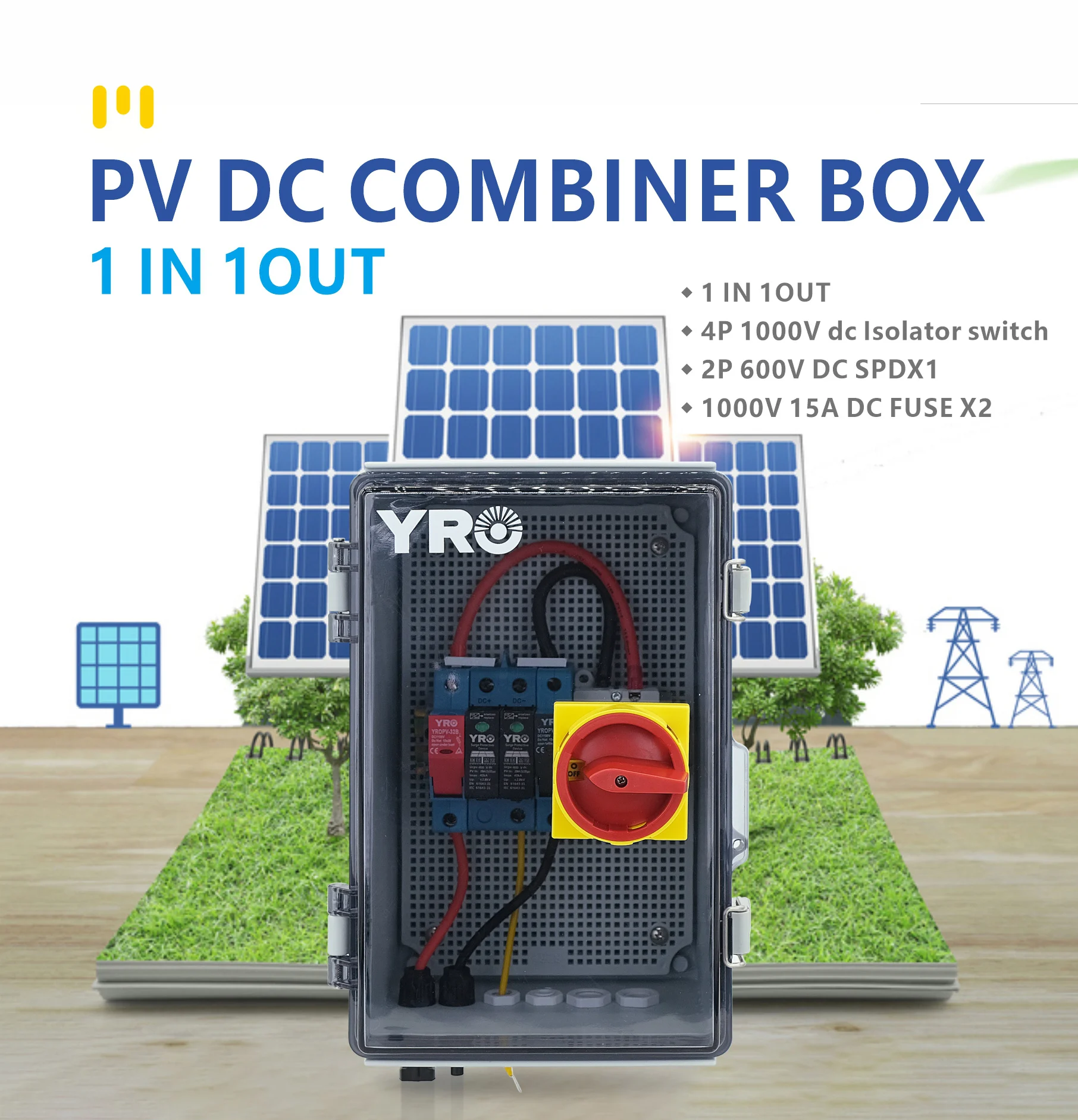 Pv Strings Dc Combiner Box V For Solar Panel With Dc Isolator