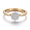 Bague en or massif 10 carats avec diamant de laboratoire.
