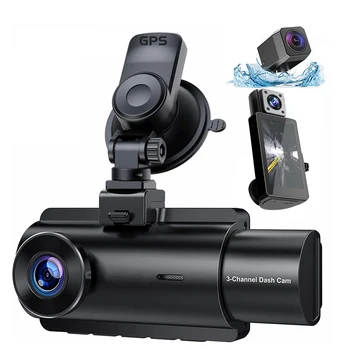 3 Channel Car Black Box 2K+1080P+1080P 3 inch Car Dash Cam Novatek 96670 Car Camera WIFI GPS Night Vision loop Recording