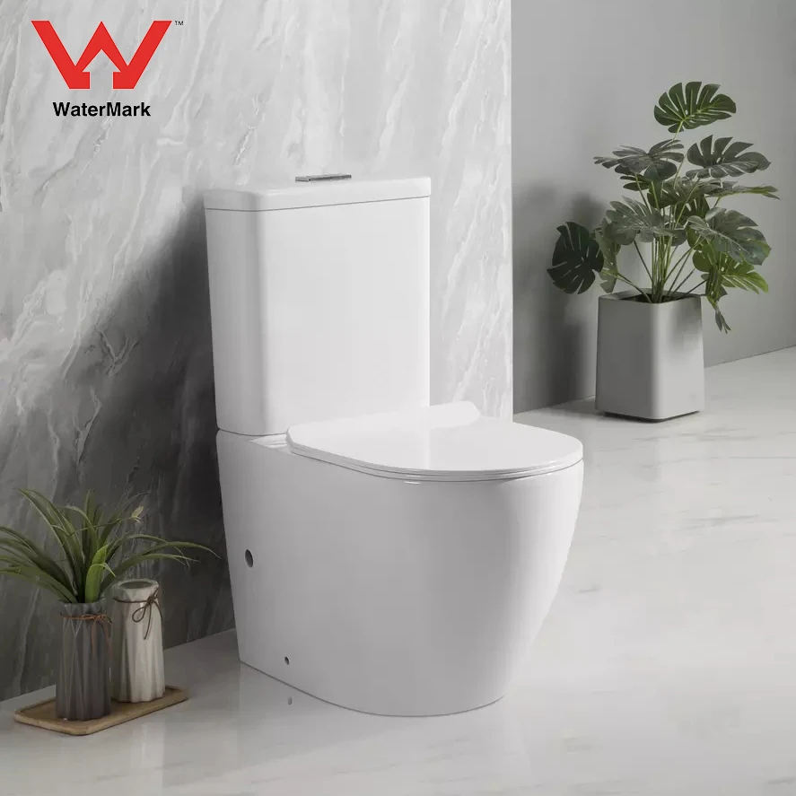 Europe standard white color wc sanitary ware p trap toilet bathroom ceramic two piece back to wall toilet factory