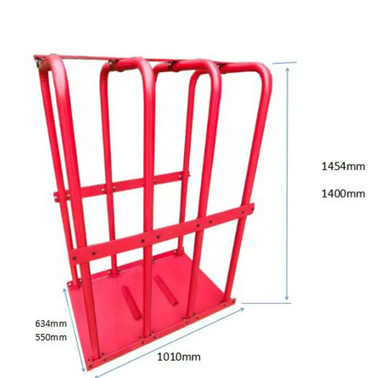 Heavy Truck Auto Tire Inflation Cage Red Color 4 Bar Tire Safety Cage