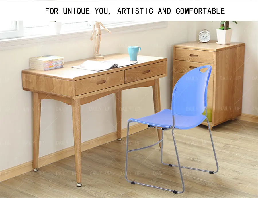 Concise Stacking Banquet Chair With Comfortable Back Large Seat Metal Frame Sled Dining Chair For Student Training And Leisure