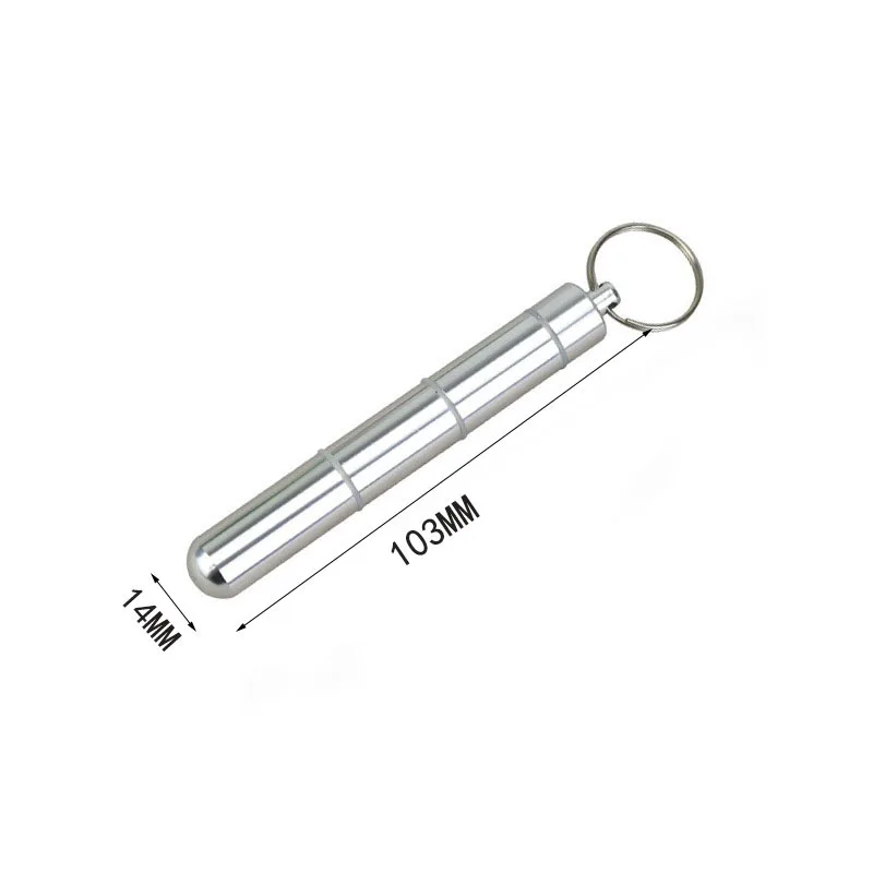 Портативный органайзер с отсеками, алюминиевый контейнер для хранения лекарств, водонепроницаемый металлический дорожный контейнер для таблеток, контейнер-держатель, брелок