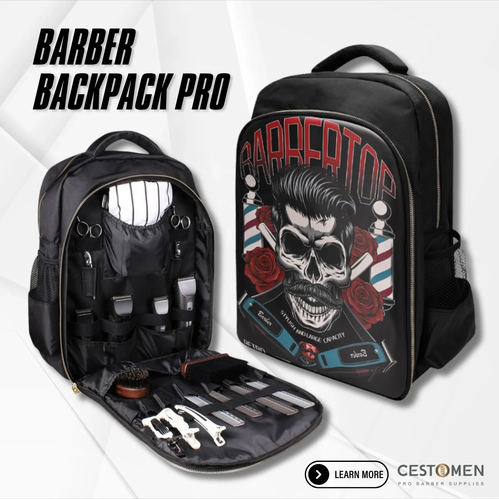 Professional Barber Travel Portable Haircut Tool Clipper Supplies Organizer Storage Barber Bag Backpack
