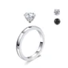 A ring +1 white 1 black zircon