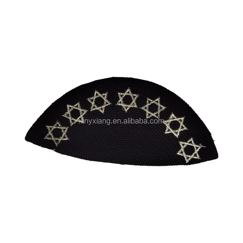 Factory Custom Kippah Thin Thread Jewish Cap Kipa Yarmulke Israel Yamaka Hat Kipot Bris, Hand Knitted Cotton DMC Kippah