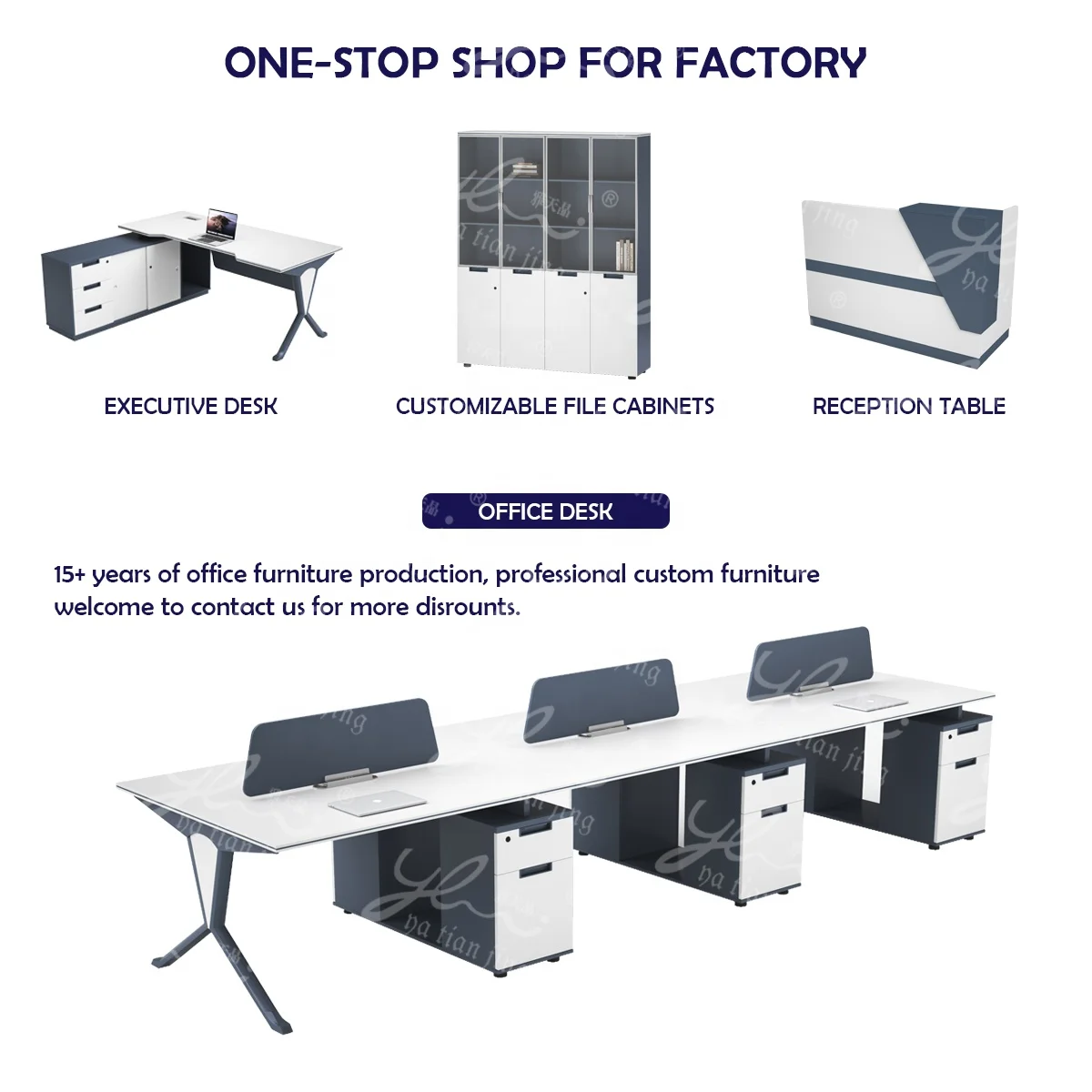 Modular Office Partition Executive Office Computer Wood Desk Table Workstations for Sale