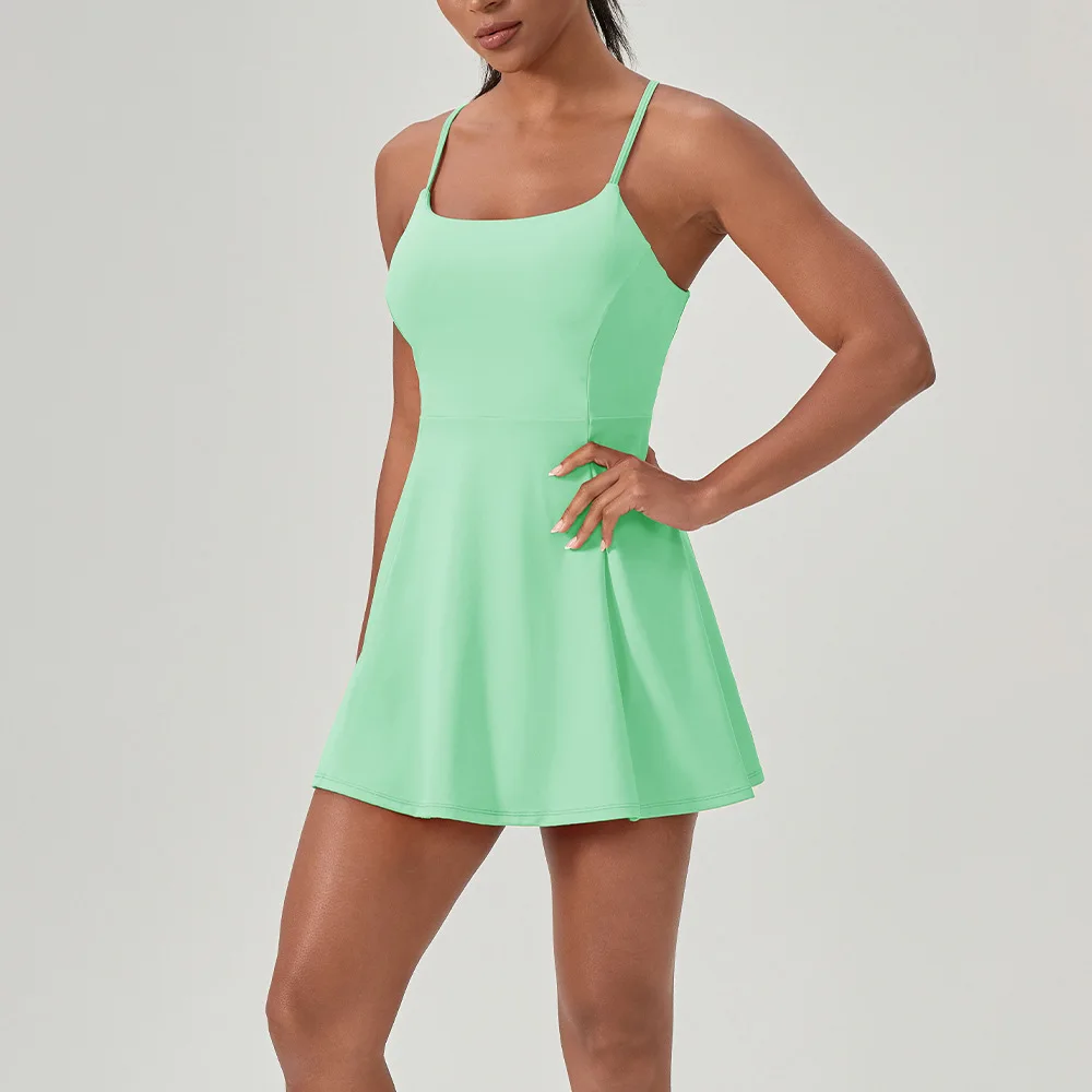 Yoga Lounge Wear Golf Fitted Tennis Dresses Athletic Dress for Women Faldas  De Tenis Dress with Attached Shorts Jumpsuit Golf| Alibaba.com