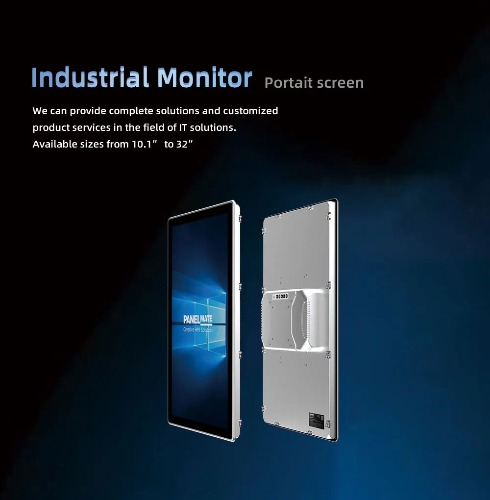Embedded Display 15.6/18.5/19/21.5 Inch Lcd HMI Monitor for Industrial With VESA Pure Plane Capacitive Resistive Touch Screen