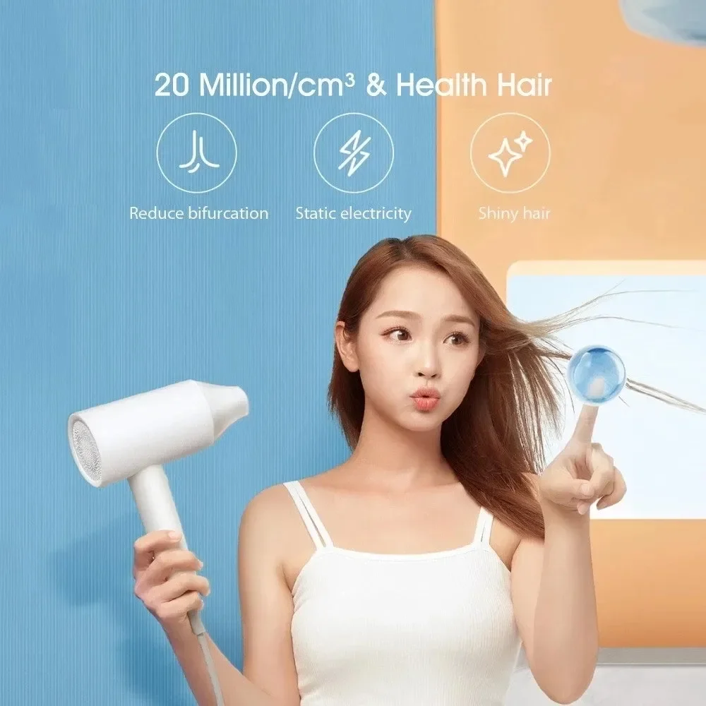 ShowSee Small hair dryer household negative ion high power student air duct dormitory hair salon softly does not hurt hair