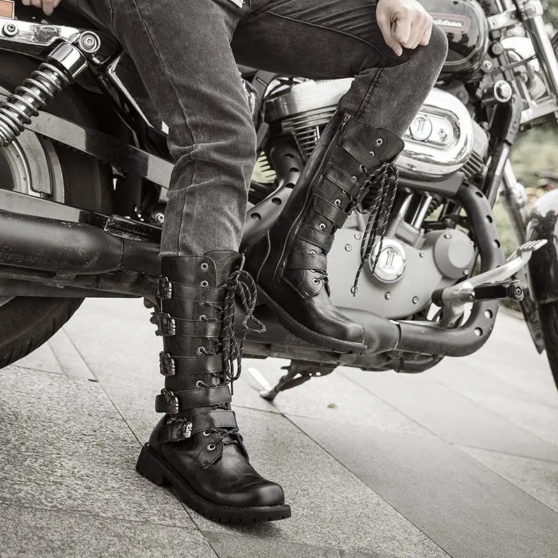 靴 00s - Gimmick Side Belt Long Boots PUNK 00s - Gimmick Side Belt Long Boots PUNK