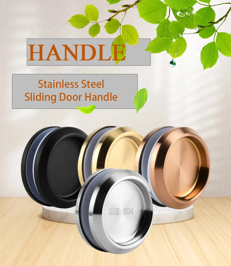 Round Shower Door Handle Glass Sliding Door Pull Push Handle Hidden