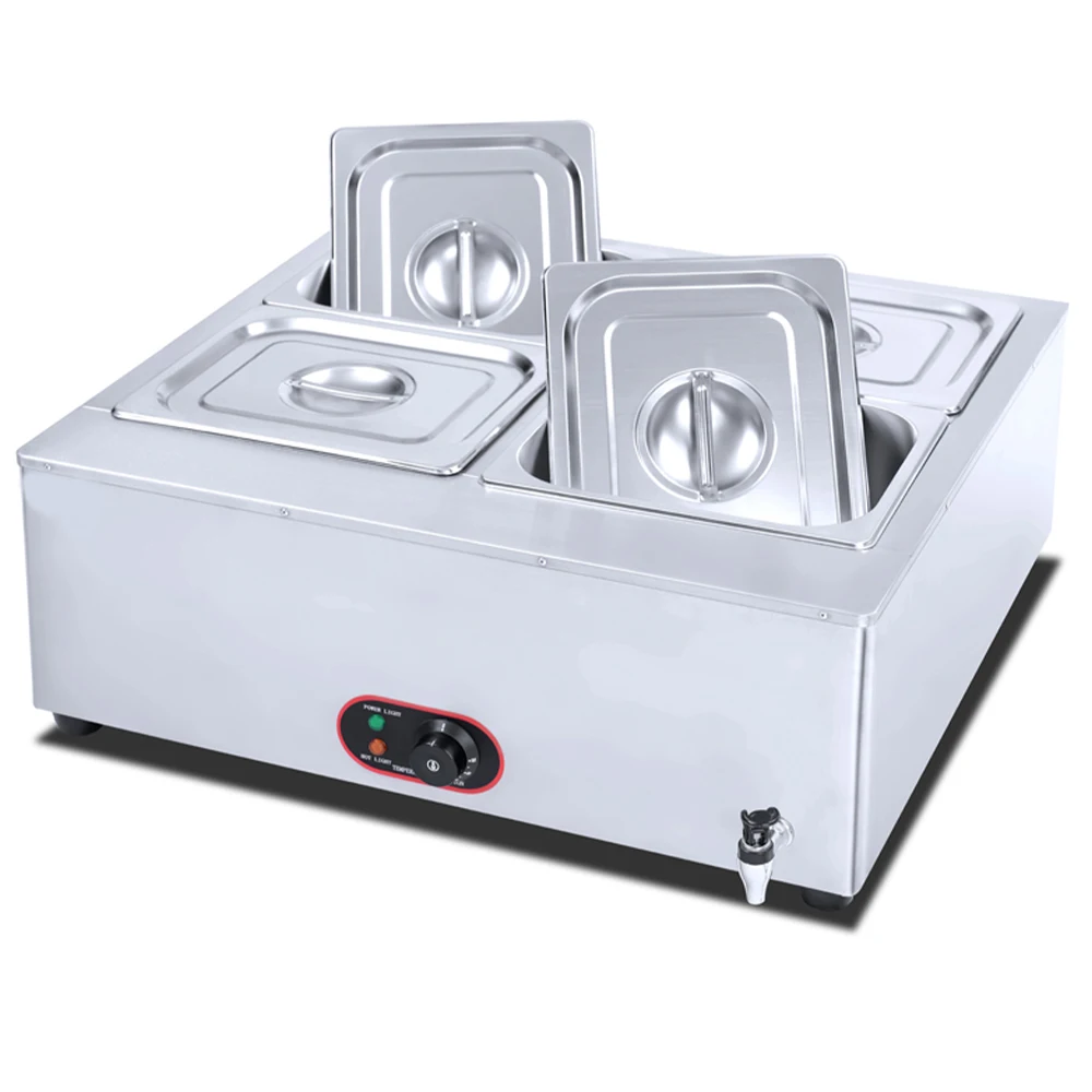 4 pot bain marie Rectangular soup Bain Marie Food Display Warmers Buffet Roll Top Chafing Dishes table top