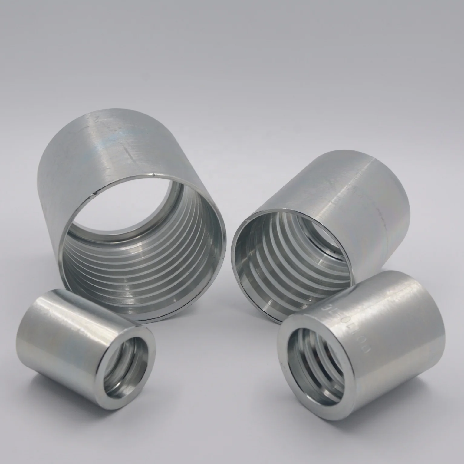 high pressure hydraulic pipe hose ferrule fittings crimp stainless / carbon steel 00110