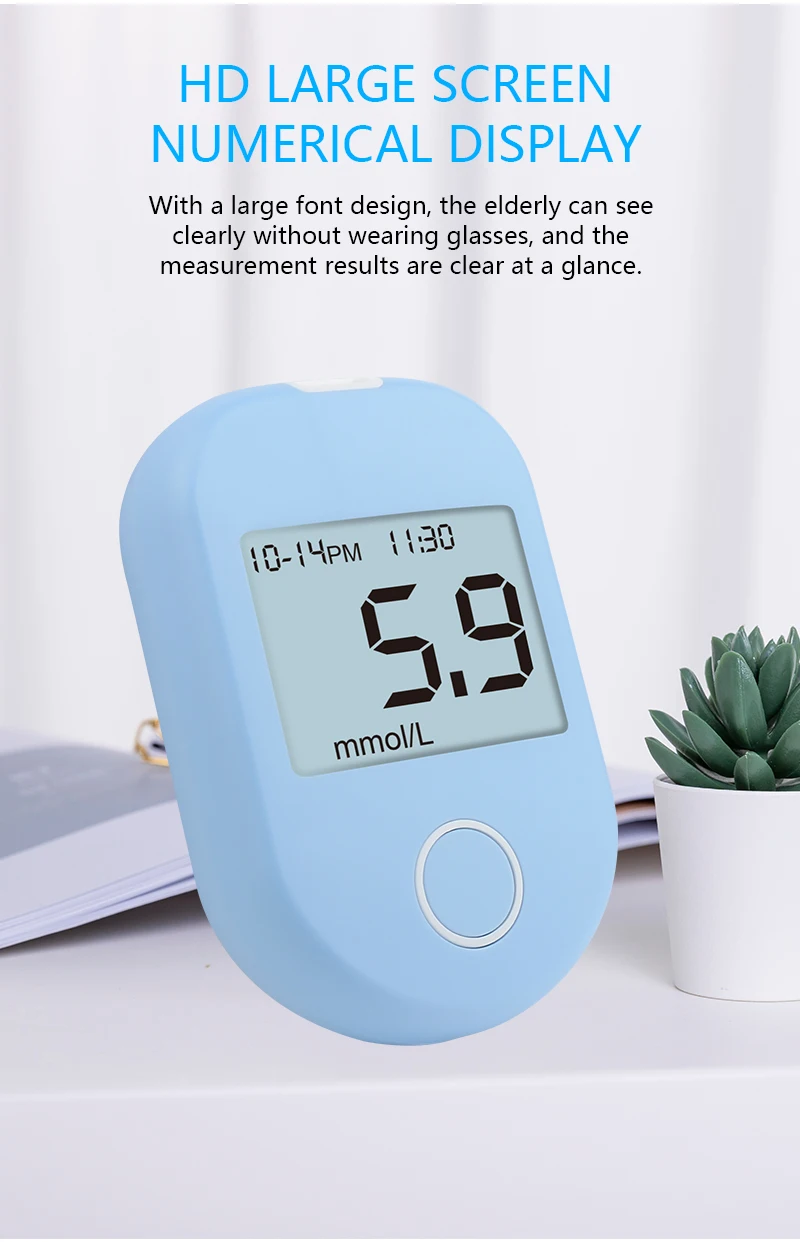 Portable Digital Glucometer Blood Smart Sugar Glucose Meter