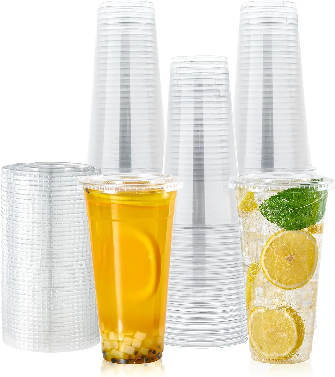 china 24oz plastic packaging cheap drinking clear cups milk tea 16oz pet plastic cups with lids